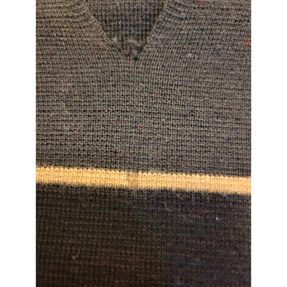 Pursuits Ltd. Brown Black 100% Merino Woolmark V-Neck Sweater Womens Large - Picture 6 of 9